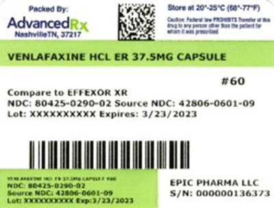 Label 2 (Venlafazine HCl Er 80425 0290 02)